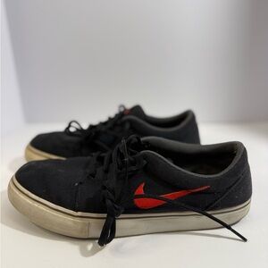 Nike Black Sneakers with Red Swoosh